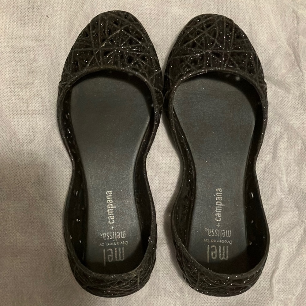 MEL by MELISSA + CAMPANA jelly shoes- KIDS US 12 black glitter